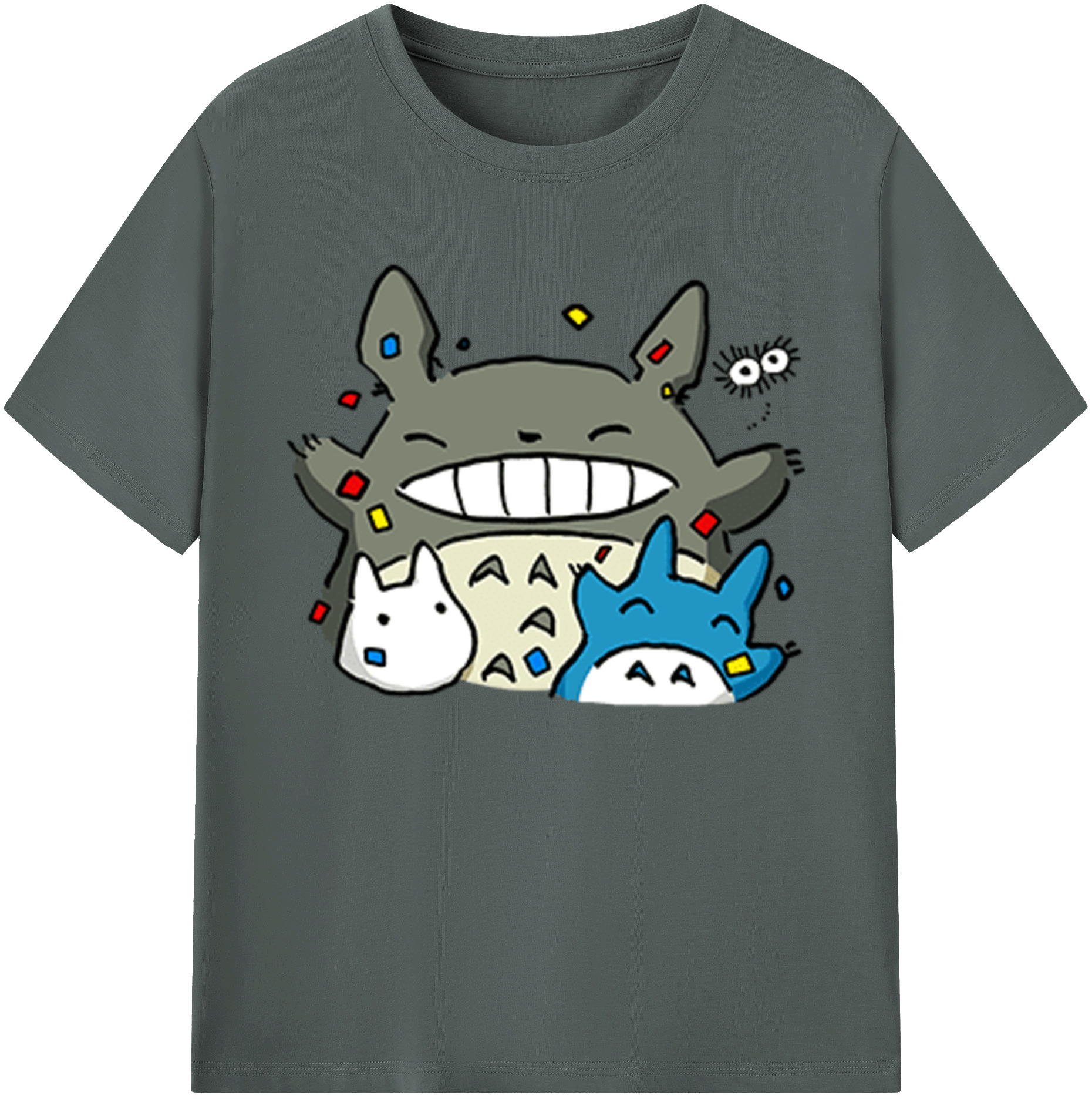 （画像用） となりのトトロ 草壁メイ 草壁サツキ My Neighbor Totoro Satsuki Kusakabe Mei Kusakabe 綿100％ メンズ半袖Tシャツ｜肌触りやわらか＆通気性